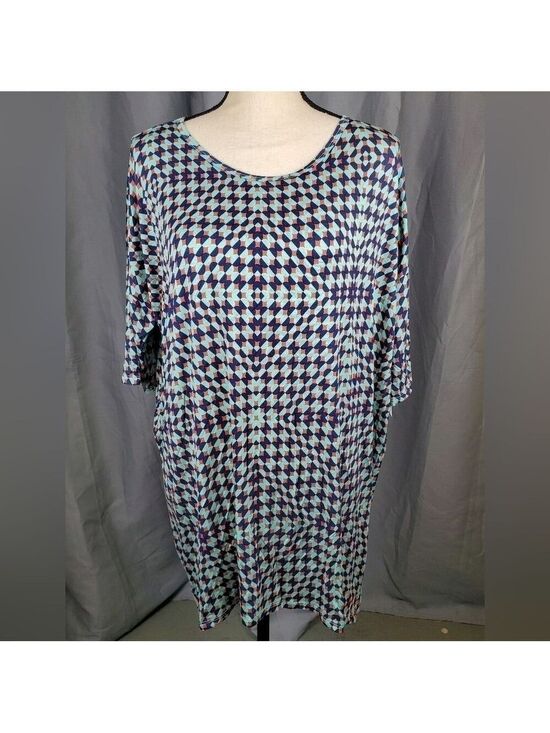 LuLaRoe Tops - NWT Lularoe Irma, black/red/green geometric pattern, size L